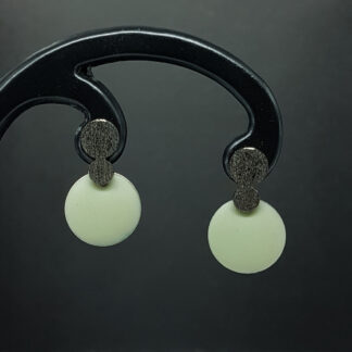 Circle Enamel - oxideret sølv/støvgrøn