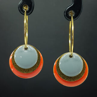 Hoop Enamel - mørk orange/guld/grå