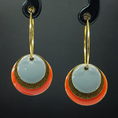 Hoop Enamel - mørk orange/guld/grå