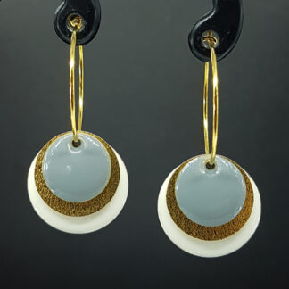 Hoop Enamel - hvid/guld/grå