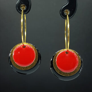 Hoop Enamel - sort/guld/rød