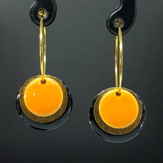 Hoop Enamel - sort/guld/lys orange