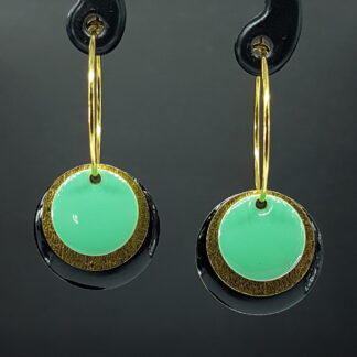 Hoop Enamel - sort/guld/lys grøn