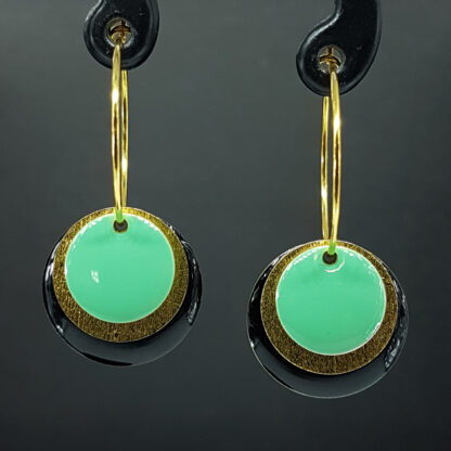 Hoop Enamel - sort/guld/lys grøn