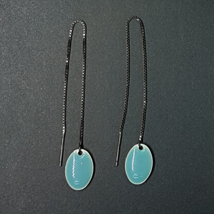 Chain Enamel - oxideret sølv/blå - Billede 3