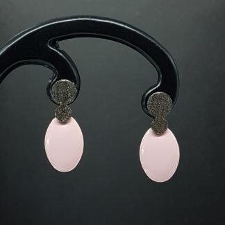 Ellipse Enamel - oxideret sølv/rosa